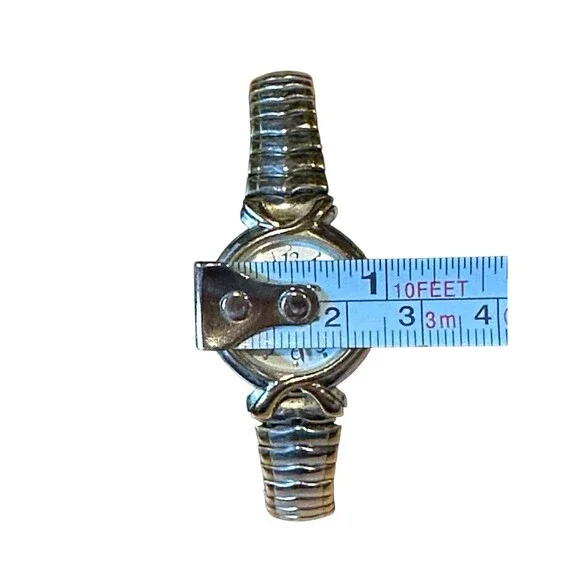 Timex watch women's elastic band Gold Silver Tones Circle Face classic casual - Picture 4 of 12